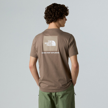 Koszulka męska The North Face S/S REDBOX brązowa NF0A87NPE1Q