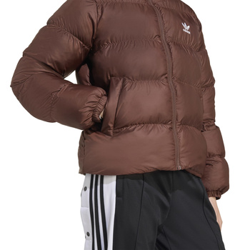 Kurtka puchowa damska adidas SHORT PUFFER brązowa JX2948