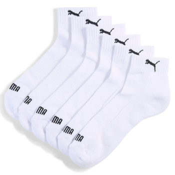 Skarpety unisex Puma CUSHIONED QUARTER 3-PACK białe 93858102