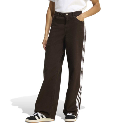 Spodnie jeansowe damskie adidas FIREBIRD brązowe KD2934