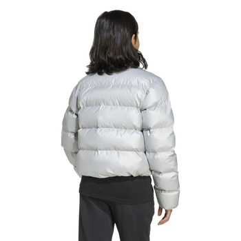 Kurtka puchowa dziecięca adidas GLAM srebrna JM1670