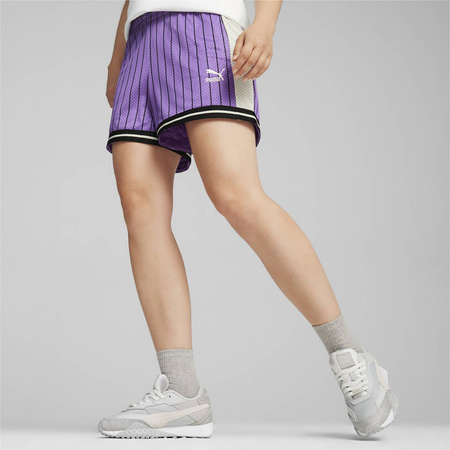 Szorty damskie Puma T7 FOR THE FANBASE MESH fioletowe 62434550