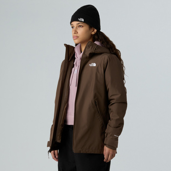 Kurtka z kapturem damska The North Face CARTO MONO TRICLIMATE brązowa NF0A8D3D1OI