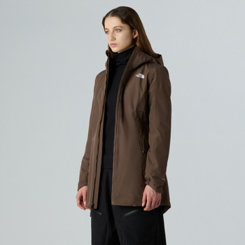 Parka z kapturem damska The North Face HIKESTELLER INSULATED brązowa NF0A8DYW1OI