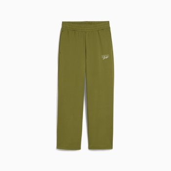 Spodnie dresowe damskie Puma ELEVATED GRAPHIC WIDE TR zielone 68950122