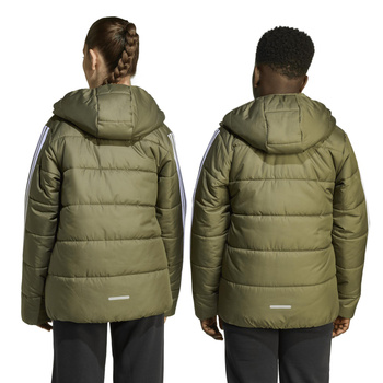 Kurtka puchowa dziecięca adidas ESSENTIALS 3-STRIPES zielona JL7405