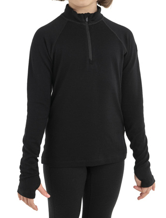 Longsleeve termiczny dziecięcy Icebreaker 260 TECH HALF ZIP czarny IBB04499001