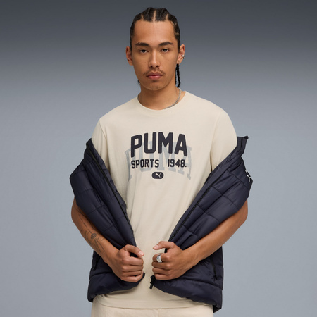Koszulka męska Puma GRAPHIC VARSITY beżowa 68803587