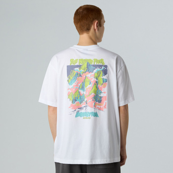 Koszulka unisex The North Face EXPEDITION CELEBRATION OVERSIZED biała NF0A8E3CFN4