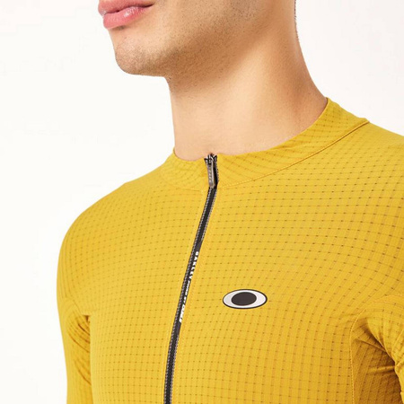 Koszulka rowerowa męska Oakley GRIDSKIN PINSTRIPE JERSEY Q36.5 żółta FOA405953-5AA