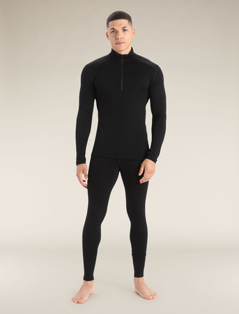Longsleeve termiczny męski Icebreaker 260 OASIS HALF ZIP czarny IBB04372001