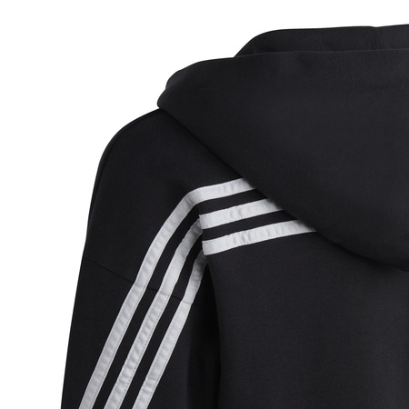 Bluza z kapturem dziewczęca adidas FUTURE ICONS 3-STRIPES FZ czarna IC0118