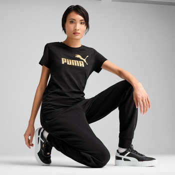 Koszulka damska Puma ESS METALLIC NO.1 LOGO czarna 63153651