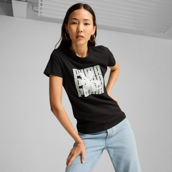 Koszulka damska Puma GRAPHICS WORDING czarna 68299701