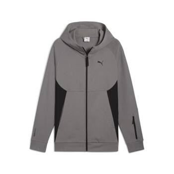 Bluza z kapturem męska Puma PUMATECH FULL-ZIP DK szara 68460579