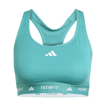 Stanik sportowy damski adidas TECHFIT turkusowy JW7245