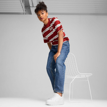 Koszulka damska Puma SQUAD STRIPED czerwona 68153813