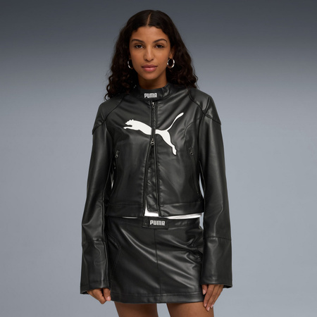 Kurtka skórzana damska Puma FUTURE ARCHIVE PLEATHER RACER czarna 63217001