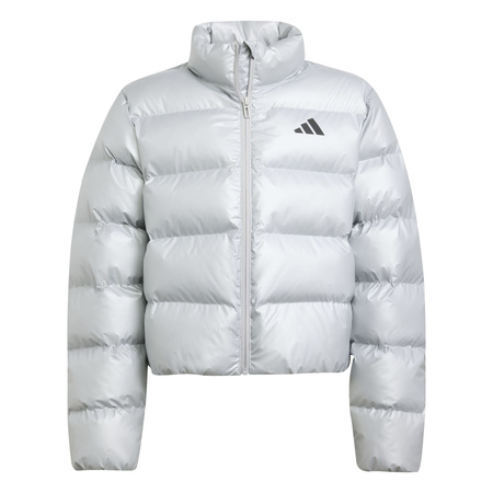 Kurtka puchowa dziecięca adidas GLAM srebrna JM1670