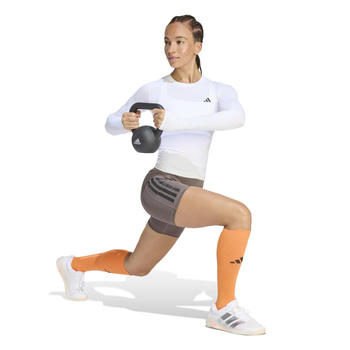 Legginsy treningowe damskie adidas OPTIME 3-STRIPES brązowe JZ1099