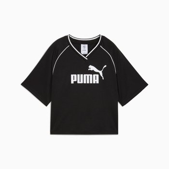 Koszulka damska Puma ESS RELAXED CROPPED FOOTBALL JERSEY czarna 68811401