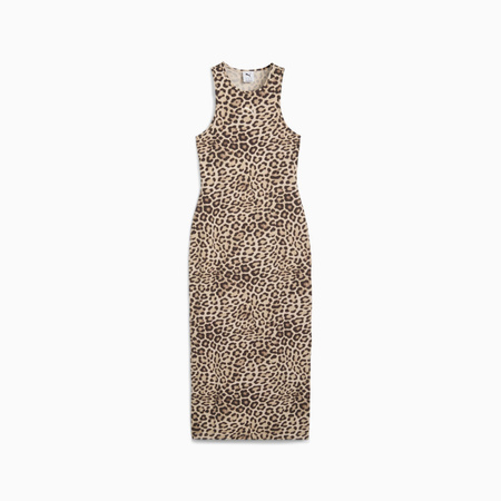 Sukienka damska Puma LEO LUXE SLIM AOP brązowa 63233991