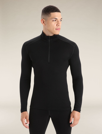 Longsleeve termiczny męski Icebreaker 260 OASIS HALF ZIP czarny IBB04372001