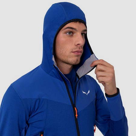 Bluza z kapturem męska Salewa AGNER HYBRID niebieska 00-0000027371_8625