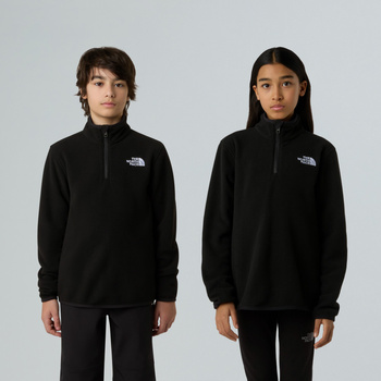 Polar dziecięcy The North Face GLACIER 1/4 ZIP czarny NF0A8CVGJK3
