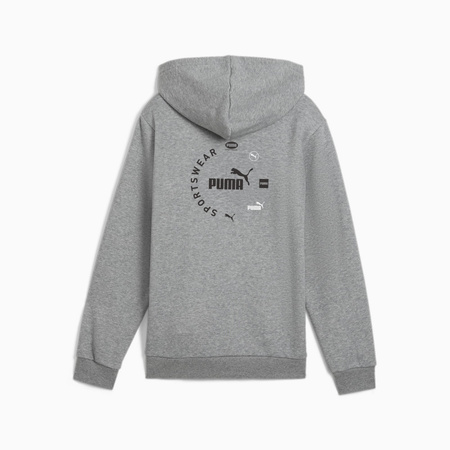 Bluza z kapturem chłopięca Puma POWER GRAPHIC FZ FL szara 68185503