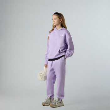 Bluza z kapturem dziecięca The North Face ESSENTIAL OVERSIZED fioletowa NF0A89HAQZI