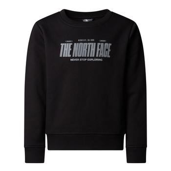 Bluza chłopięca The North Face REFLECTIVE LOGO RELAXED CREW czarna NF0A8EATJK3