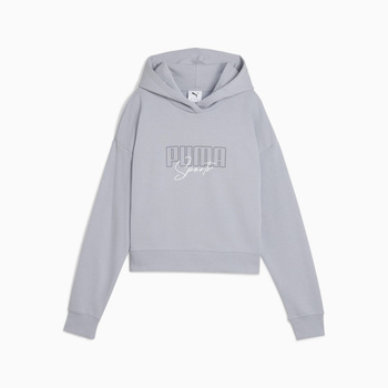 Bluza z kapturem damska Puma ELEVATED GRAPHIC CROPPED TR szara 68950020