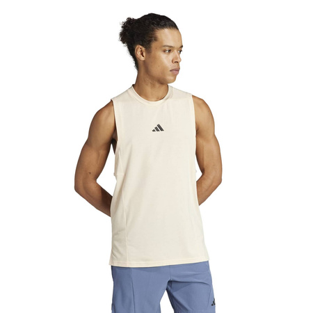 Tank top męski adidas D4T WORKOUT beżowy IS3825