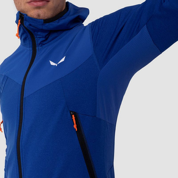 Bluza z kapturem męska Salewa AGNER HYBRID niebieska 00-0000027371_8625