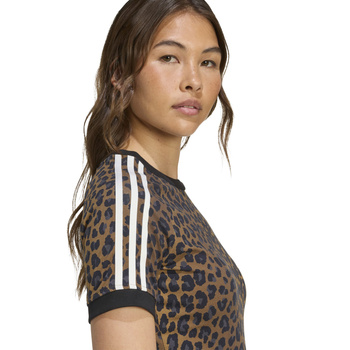 Koszulka damska adidas LEOPARD brązowa JW7304