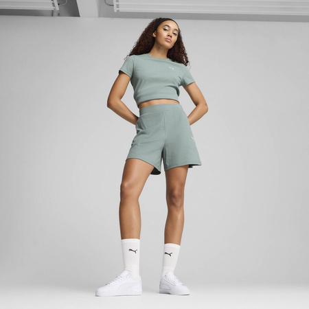 Spodenki damskie Puma ESS ELEVATED RIB 5 zielone 68502630