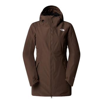 Parka z kapturem damska The North Face HIKESTELLER INSULATED brązowa NF0A8DYW1OI