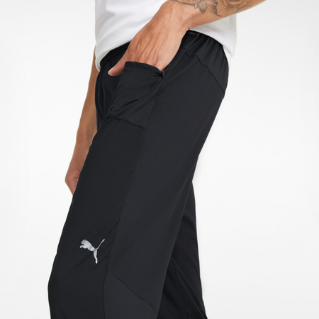 Spodnie dresowe męskie Puma RUN TAPERED WOVEN czarne 52140401