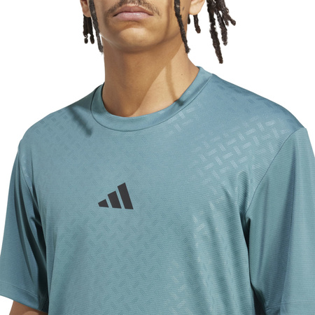 Koszulka treningowa męska adidas POWER 3-STRIPES turkusowa JV9712