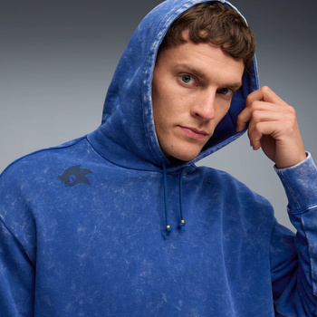 Bluza z kapturem męska Puma X SONIC RELAXED GRAPHIC TR niebieska 63240817