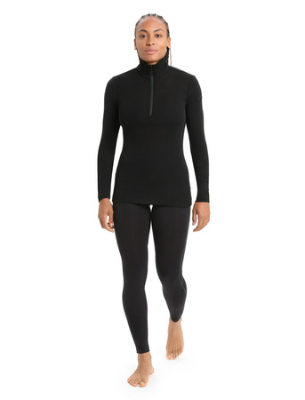 Longsleeve termiczny damski Icebreaker 175 EVERYDAY HALF ZIP czarny IBB04473001