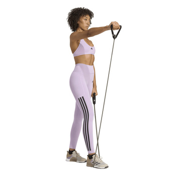 Legginsy treningowe damskie adidas OPTIME 3-STRIPES fioletowe JX7323