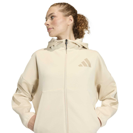Bluza z kapturem damska adidas Z.N.E. beżowa KE4746