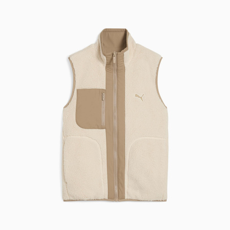 Bezrękawnik damski Puma REVERSIBLE HYBRID SHERPA beżowy 68838887
