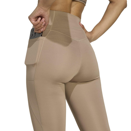 Legginsy treningowe damskie adidas OPTIME ESSENTIALS 7/8 beżowe JY4812