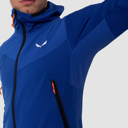 Bluza z kapturem męska Salewa AGNER HYBRID niebieska 00-0000027371_8625