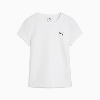 Koszulka damska Puma WARDROBE ESS RIBBED SLIM biała 62976602