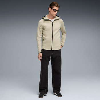 Bluza z kapturem męska Puma EVOSTRIPE FZ DK beżowa 69219061