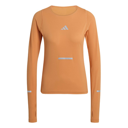 Longsleeve do biegania damski adidas ADI365 pomarańczowy JY9753